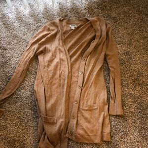 Lightweight Camel Mid-length cardigan - XS